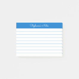 Minimalistisch Medium Blue Linde Personalisiert Post-it Klebezettel