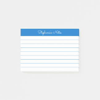 Minimalistisch Medium Blue Linde Personalisiert Post-it Klebezettel