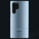 Minimalistisch metallisch blaue Hintergrundmonogra Samsung Galaxy Hülle<br><div class="desc">Einfaches,  modernes und elegantes Bild eines metallischen blauen Hintergrunds. Shiny blauer Streifen Akzent und ein Monogramm.</div>