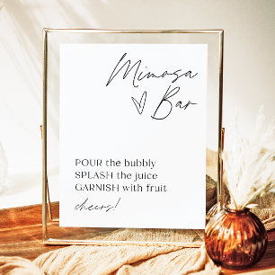 Minimalistisch Mimosa Bar Sign Moderne Mimosa Ba Poster
