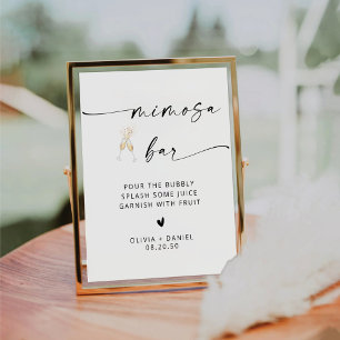 Minimalistisch Mimosa Bar Sign Sockelschild