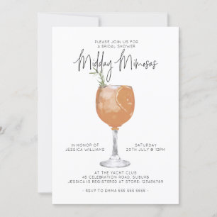 Minimalistisch Mimosas Cocktail Brautparty Einladu Einladung