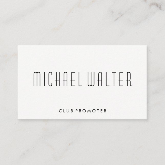 Minimalistisch mit Eleganter Schriftart Visitenkarte (Vorderseite)