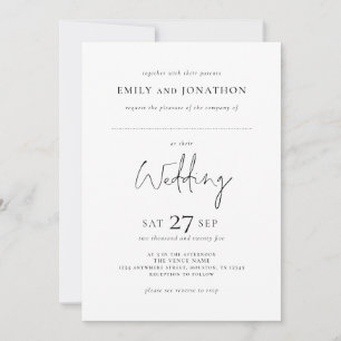 Minimalistisch mit Leerzeichen für Gast QR Wedding Einladung