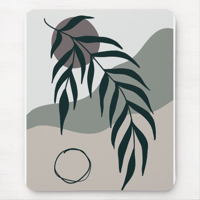 Minimalistisch mit Zweig-Silhouetten Mousepad (Vorne)