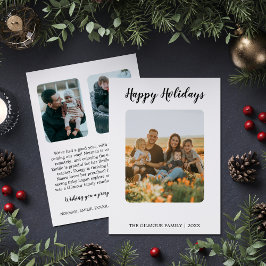 Minimalistisch Modern 3 Foto Happy Holidays News Feiertagskarte
