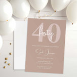Minimalistisch Modern 40. Geburtstagsfeier Party E Einladung<br><div class="desc">Diese minimalistische Typografie aus dem 40. Jubiläum-Party Einladung eignet sich perfekt für eine moderne Geburtstagsparty. Das einfache Design zeichnet sich durch klassische Typografie mit modernem Ambiente aus. Anpassbar in jeder Farbe. Behalt das Design minimal und elegant, wie es ist, oder personalisiere es durch Hinzufügen von eigenen Grafiken und Kunstwerken. Für...</div>