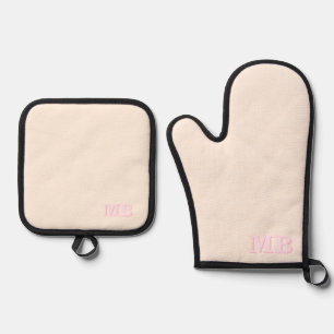 Minimalistisch-Modern-Anfangsmonogramm Ofenhandschuh & Topflappen-Set