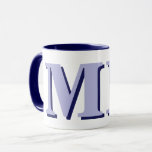 Minimalistisch-Modern-Anfangsmonogramm Tasse<br><div class="desc">Navy Blue Minimalistisch Modern Initial Monogram Tasse. Erstellen Sie Ihren eigenen, personalisierten Mug mit einem individuellen Anfangsnamen.</div>