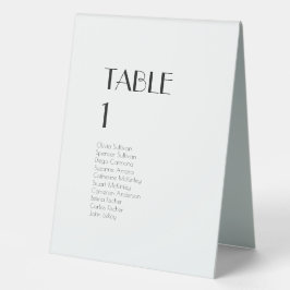 Minimalistisch Modern Art Deco Gäste Tischschild Tischaufsteller