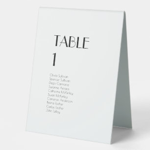 Minimalistisch Modern Art Deco Gäste Tischschild Tischaufsteller