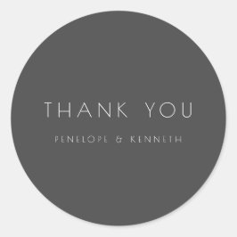 Minimalistisch Modern Black Simple Wedding Vielen Runder Aufkleber