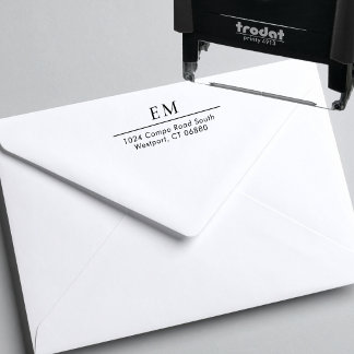 Minimalistisch Modern Bold Einfach Monogramm Rückk Permastempel