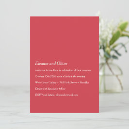 Minimalistisch Modern Bold Red Typografy Boho Wedd Einladung