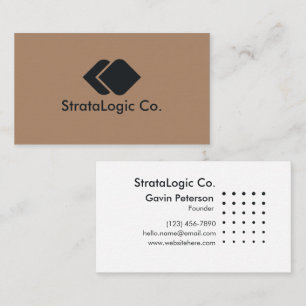 Minimalistisch Modern Brown Bold Black Sleek White Visitenkarte