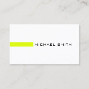 Minimalistisch Modern Chartreuse Elegantes Weiß Visitenkarte