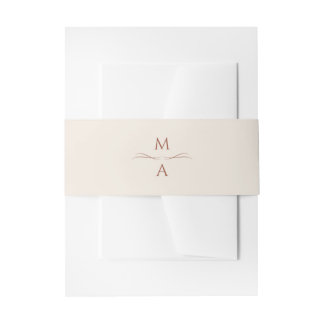 Minimalistisch Modern Creme Terracotta Boho Initia Einladungsbanderole