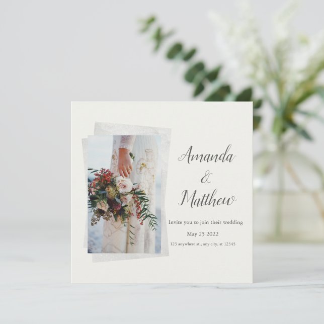 Minimalistisch modern, einfach, elegant einladung (Stehend Vorderseite)