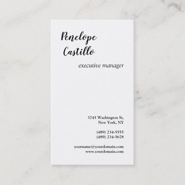Minimalistisch Modern, einfach und Schlicht handsc Visitenkarte (Vorderseite)