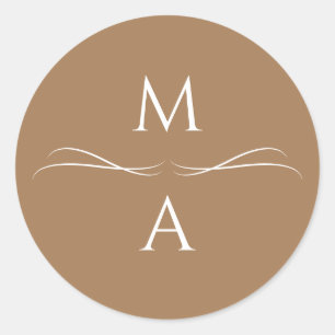 Minimalistisch Modern Einfache Terracotta Brown In Runder Aufkleber