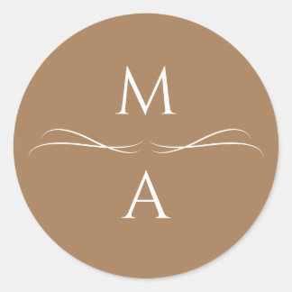 Minimalistisch Modern Einfache Terracotta Brown In Runder Aufkleber