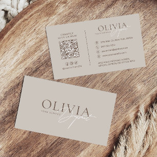 Minimalistisch Modern Elegant Beige Neutral Visitenkarte