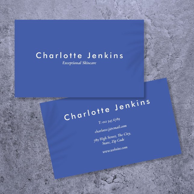 Minimalistisch Modern Elegant Beruflich Blue Visitenkarte (Minimalist Modern Elegant Professional Blue Business Card)