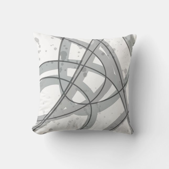 minimalistisch modern, grau und weiß kissen (Vorderseite)