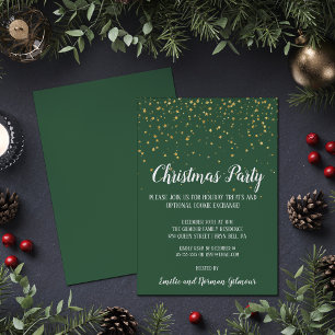 Minimalistisch Modern Green Confetti Weihnachts-Pa Einladung