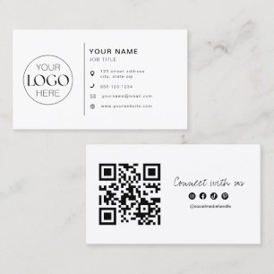 Minimalistisch-Modern-Logo-Social-Media-Icons QR-C Visitenkarte