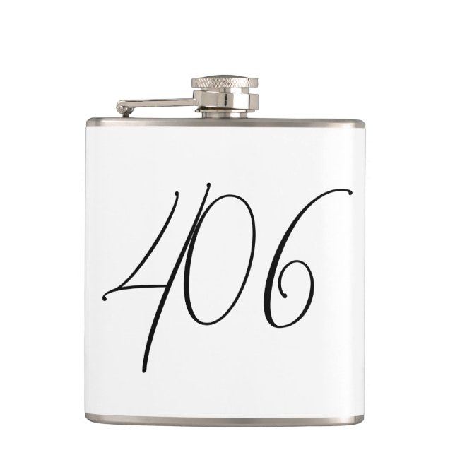 Minimalistisch Modern Montana 406 Black Flask Flachmann (Vorderseite)