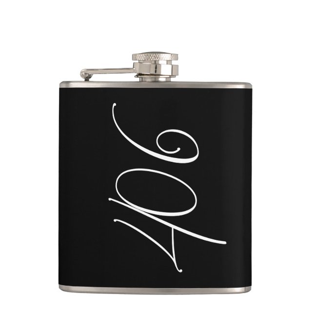 Minimalistisch Modern Montana 406 Schwarz Flachmann (Vorderseite)