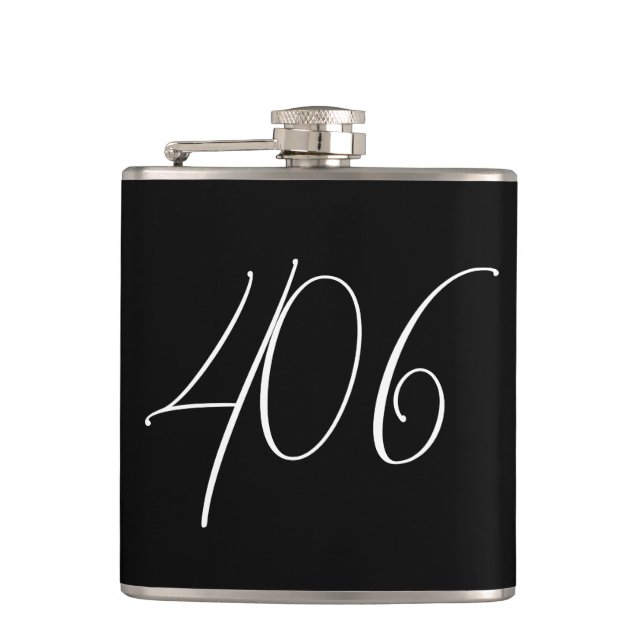 Minimalistisch Modern Montana 406 Schwarz Flachmann (Vorderseite)