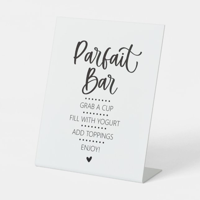 Minimalistisch Modern Parfait Bar Brunch Pedestzei Sockelschild (Vorderseite)