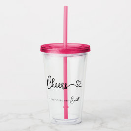 Minimalistisch Modern Pink jubelt für die Zukunft  Acryltrinkbecher