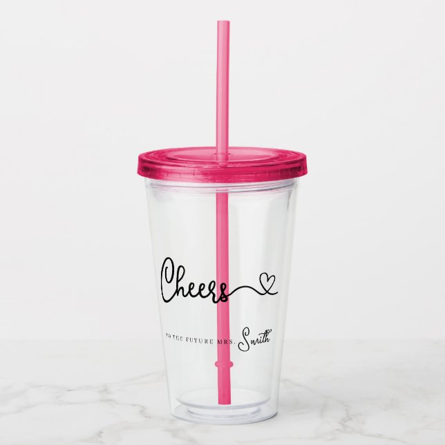 Minimalistisch Modern Pink jubelt für die Zukunft  Acryltrinkbecher (Vorderseite)