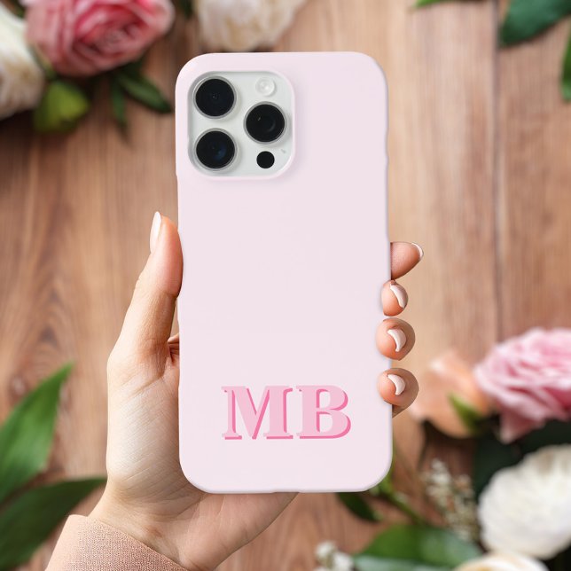 Minimalistisch Modern rosa Anfangsmonogramm Case-Mate iPhone Hülle (Von Creator hochgeladen)