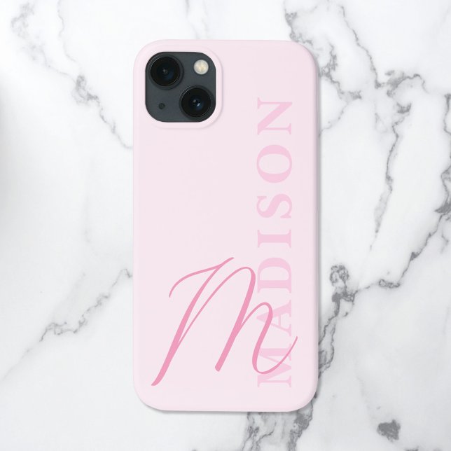 Minimalistisch Modern rosa Anfangsmonogramm Case-Mate iPhone Hülle (Von Creator hochgeladen)
