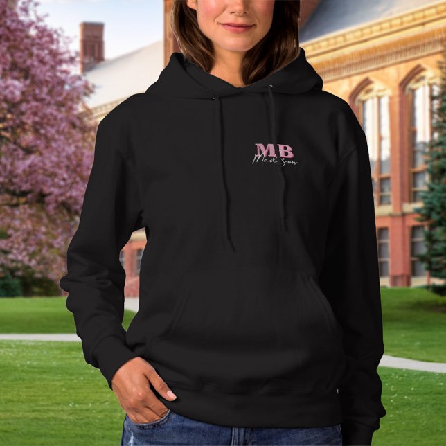 Minimalistisch Modern rosa Anfangsmonogramm Hoodie (Von Creator hochgeladen)