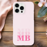 Minimalistisch Modern rosa Anfangsmonogramm iPhone 16 Pro Max Hülle<br><div class="desc">Pink Minimalistisch Modern Initial Monogram Phone Case. Erstellen Sie Ihren eigenen personalisierten iPhone Case mit individuellem Anfangsnamen.</div>