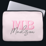 Minimalistisch Modern rosa Anfangsmonogramm Laptopschutzhülle<br><div class="desc">Erstellen Sie Ihre eigene personalisierte Laptop-Hülle mit modernen minimalistischen Initialen und Skriptkalligraphie Monogramm-Namen. Erhältlich in verschiedenen Farbgrößen.</div>