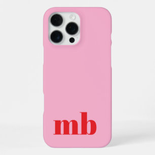Minimalistisch Modern rosa Erstmonogramm iPhone 16 Pro Max Hülle