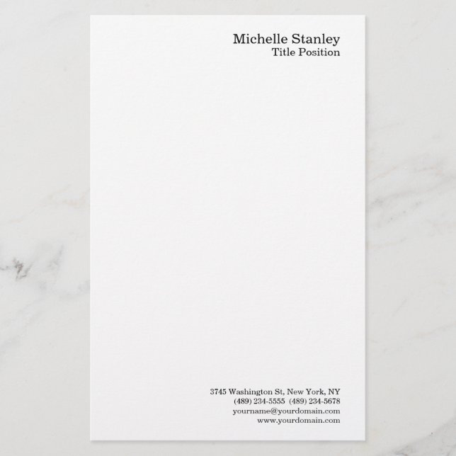 Minimalistisch modern Schlicht Briefpapier (Vorderseite)
