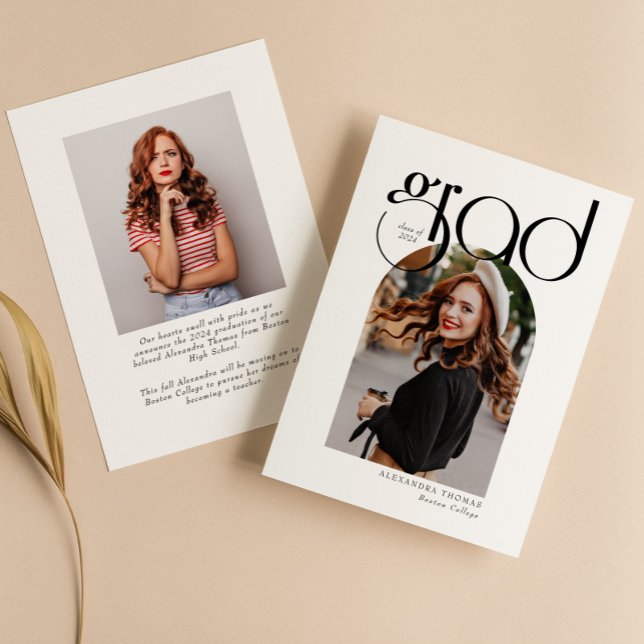 Minimalistisch Modern Simple Arch Foto Abschluss Ankündigung (Von Creator hochgeladen)