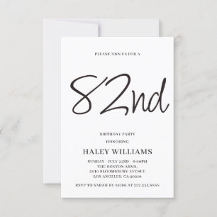 Minimalistisch Modern Simple Calligraphy 82. Gebur Einladung