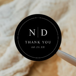 Minimalistisch Modern Simple Wedding Vielen Dank Runder Aufkleber