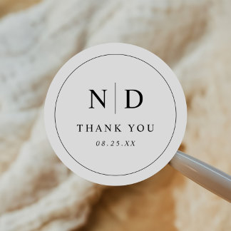 Minimalistisch Modern Simple Wedding Vielen Dank Runder Aufkleber
