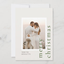 Minimalistisch Modern Single Foto Weihnachtskarte Einladung