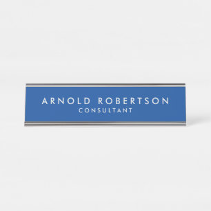 Minimalistisch Modern stilvoll Deep Blue Beruflich Schreibtischnamensplakette