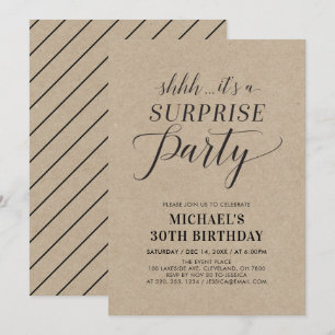 Minimalistisch Modern Surprise 30. Geburtstag Part Einladung